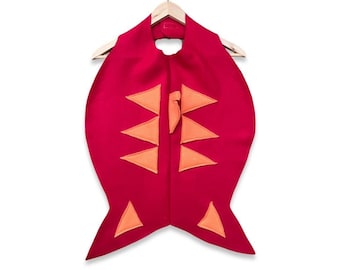 Red Fish Cape, Halloween Costume or Dress Up Cape for Kids