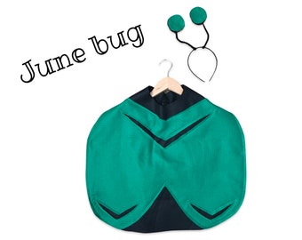 June Bug Cape, Halloween Costume or Dress Up Cape, Green Beetle Costume