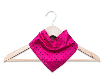 Pink Polka Dot Bib for Baby, Bandana Bib