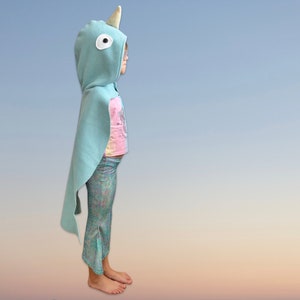 Narwhal Cape, Kids Halloween Costume, Narwhal Costume, Pretend Play Costume image 5
