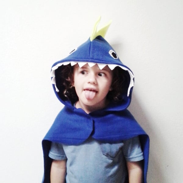 Blue Dinosaur Cape, Kids Halloween Costume or Dress Up Cape
