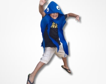 Blue Octopus Cape, Halloween Costume or Dress Up Cape