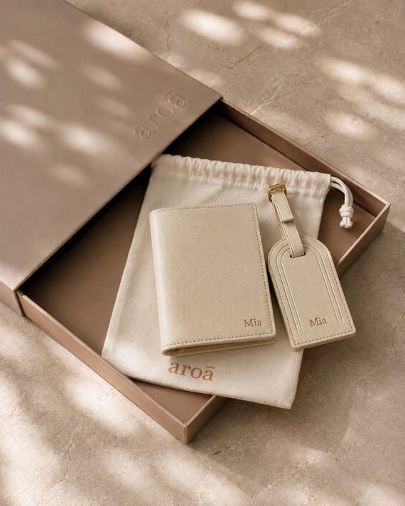 Personalized Passport Cover and Luggage Tag Set | Custom Travel Gift | Travel Accessories |
