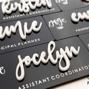 BLACK Badge with Pin-on in Raised Lettering