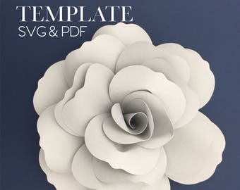 French Rose TEMPLATE SVG (Digital file only)