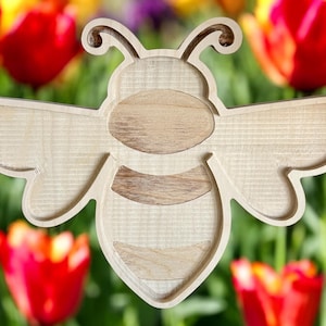 Large - Mosaic wood shape - Large Bumble Bee Mosaic for DIY projects, perfect for home decor or creative gifts for nature lovers
