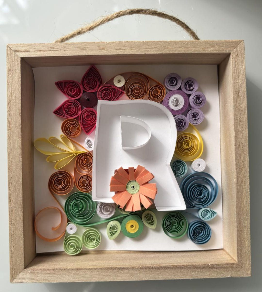 Letter R : Customized Handmade Monogram Paper Quilling Shadow Box ...
