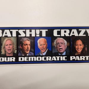 Joe Biden - Batsh!t Crazy - Your Democratic Party - Decal Car Truck Bumper Sticker