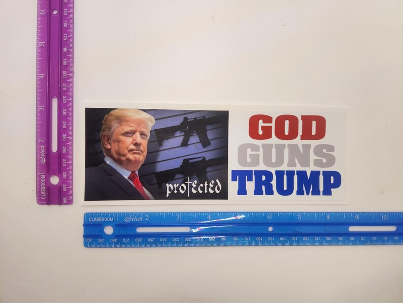 Trump Blue Lettering TRUMP God Guns Trump - Decal Car Truck Bumper Sticker - Etsy