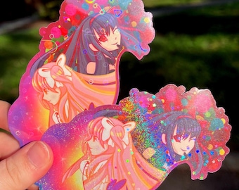 Doomed Magical Girl Yuri Aufkleber | PPMM | 5cm | MadoHomu | Holographisch | Originalkunstwerk