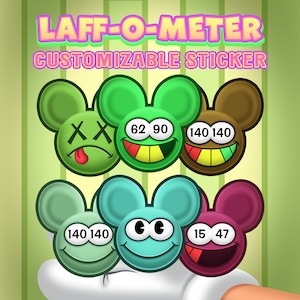 Mouse Laff-O-Meter Sticker || Toontown | Customizable | Personalized Toon | 2-5 Inches| Laptop Decal | Die Cut | Decorative | Stationary