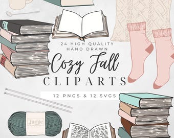 Gemütliche Herbst Illustrationen - Handgezeichnete Cliparts SVG und PNG - Herbst Clipart
