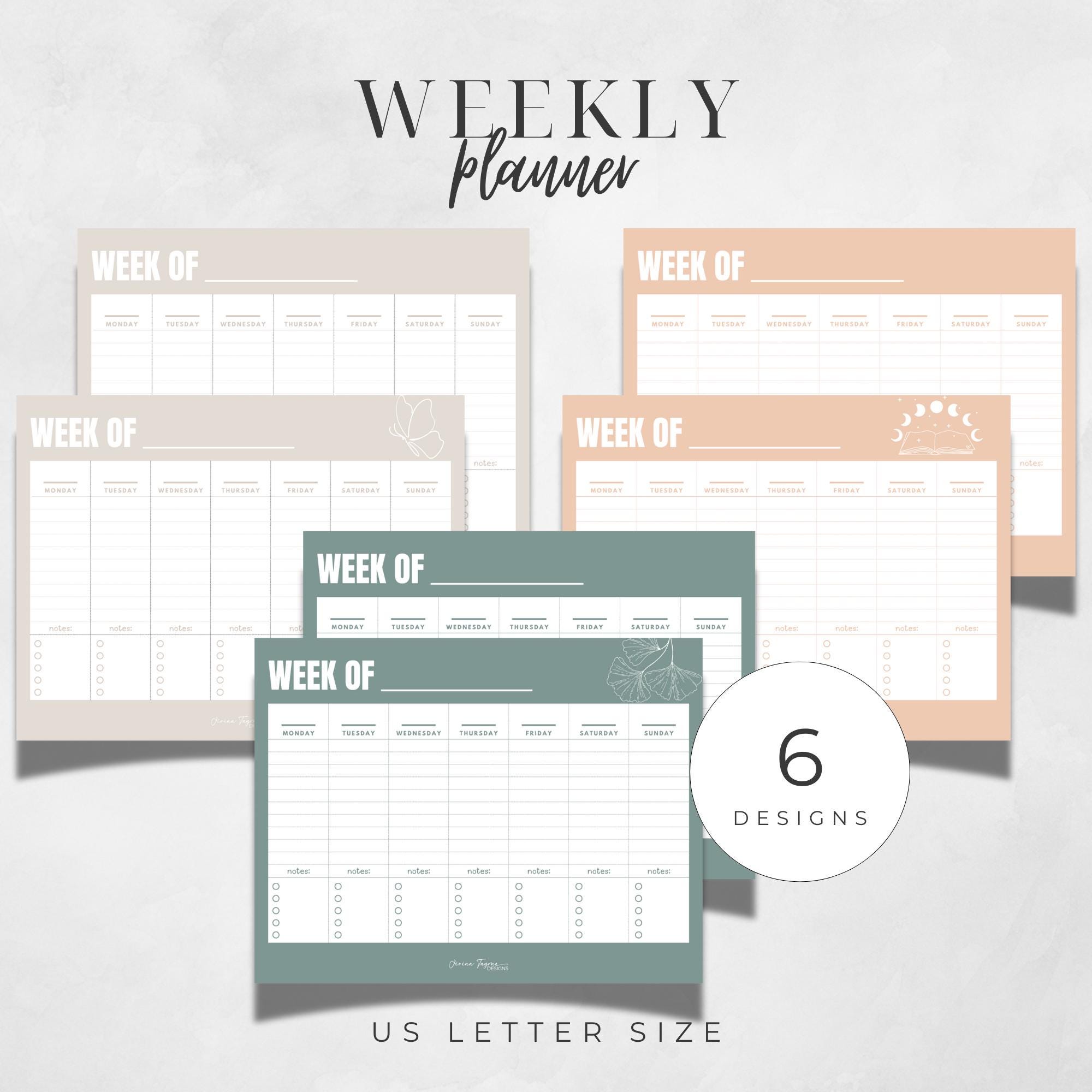 Weekly Printable Planner With to Do List - Simple in Colors - Etsy