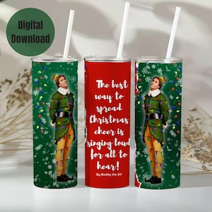 Elf tumbler wrap, Christmas 20 oz Skinny Tumbler Wrap, Christmas sublimation wrap, Holiday sublimation wrap, Digital image