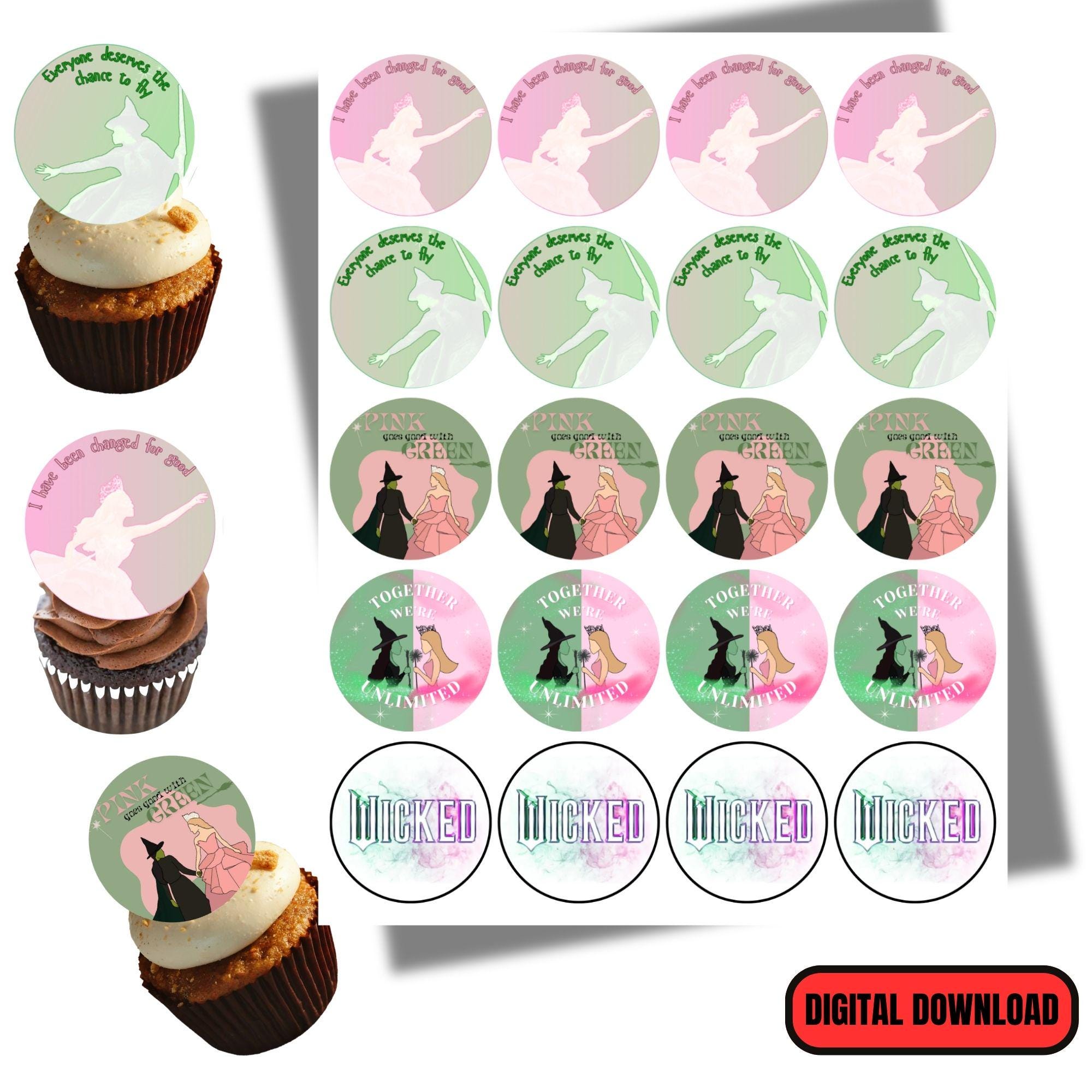 Wicked Cupcake Topper, Wicked Printable Cupcake Topper, Cupcake Toppers ...