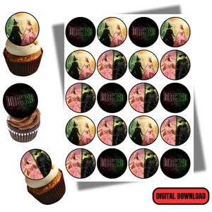 Wicked Cupcake Topper, Wicked Printable Cupcake Topper, cupcake toppers-round, Digital Download