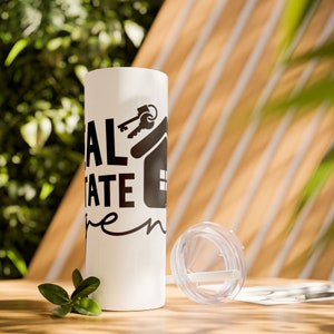 Real Estate Agent Skinny Tumbler with Straw, 20oz, Realtor Gift, Realtor Tumbler, Drinkware Gift, Realtor Drinkware