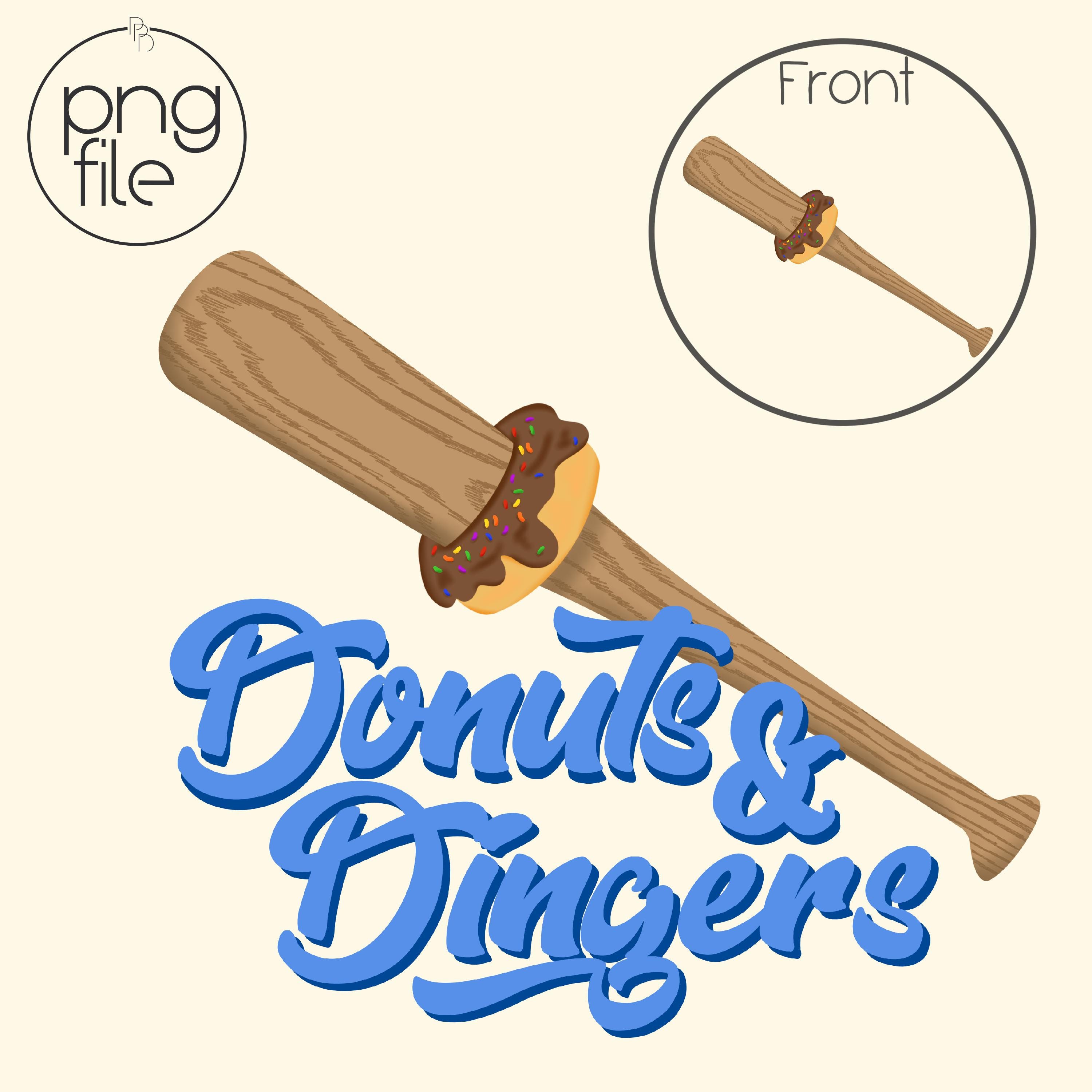 Donut Baseball, Donuts and Dingers, Front and Back Design, 3 Colors ...