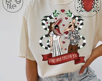 Beetlejuice, sandworm, Barbara & Adam, front and back design, Valentine’s Day png design