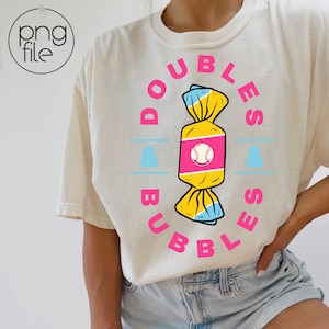 Baseball, Doubles and Bubbles, front and back design options, png file