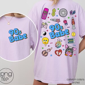 90s babe throwback, front and back design, png design