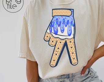 Ice cream baseball batting glove drip, 2 colors, png file