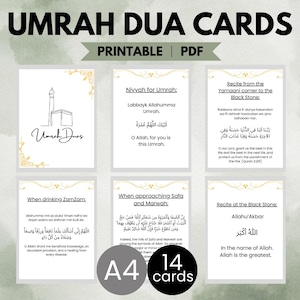 Karty Umrah Dua, karty Umrah Flash, Umrah, karty modlitewne, karty przypomnienia Dua, islamskie karty Flash, cyfrowe karty Umrah, karty Hajj, Umrah Dua