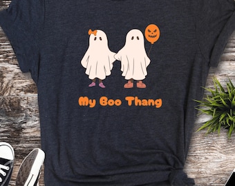 Ghostly Affection Tee: Halloween Couples Shirt