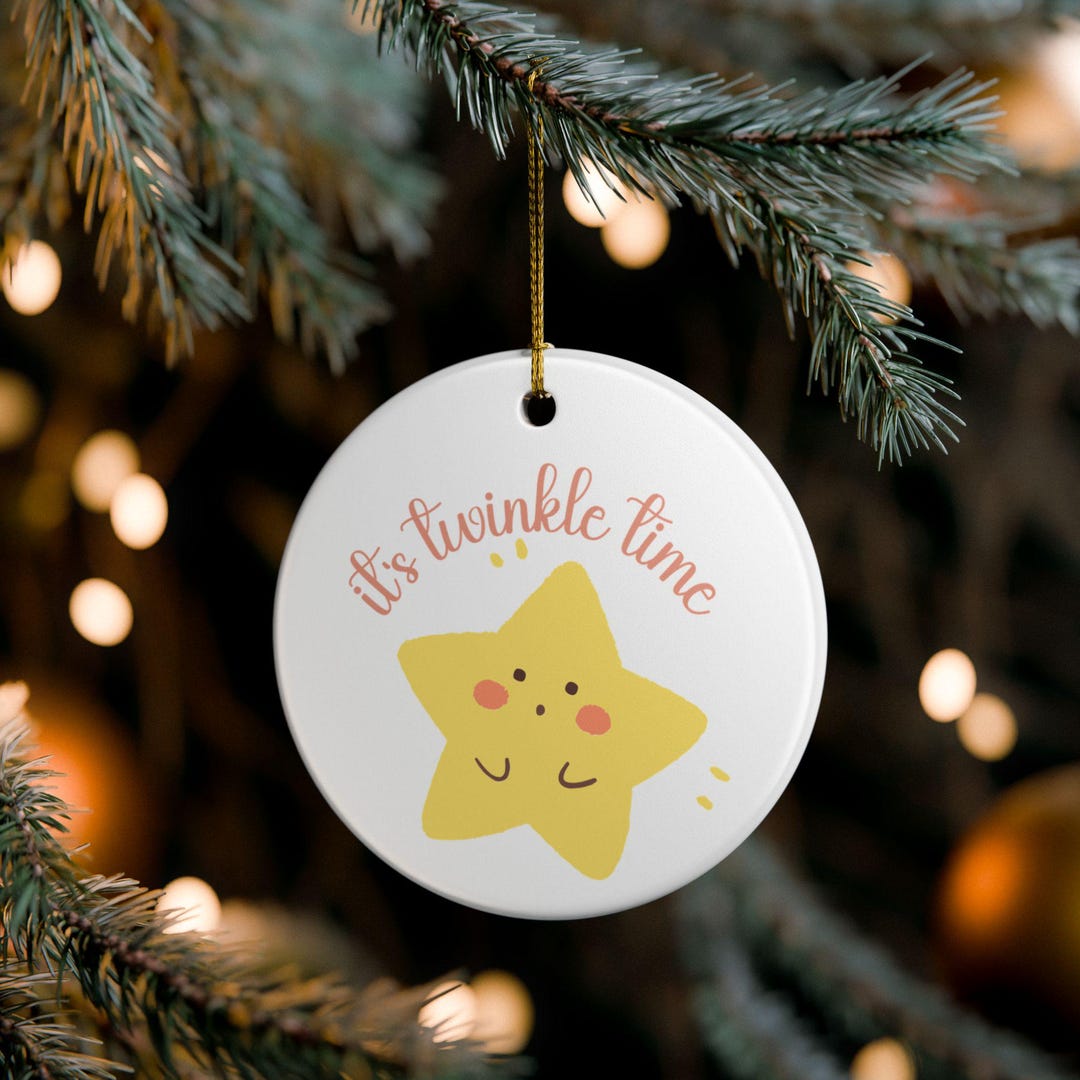 Its Twinkle Time Star Illustration Ornament | Ceramic Hanging ...