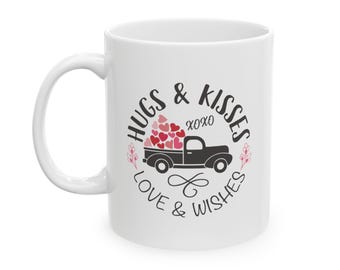 Huggs and Kisses, Love and Wishes Coffee Mug | 11oz