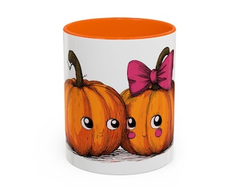 Cute Pumpkin Accent Coffee Mug - Perfect for Fall, Halloween Decor, Gift for Pumpkin Lovers, Autumn Vibes, Cozy Drinks