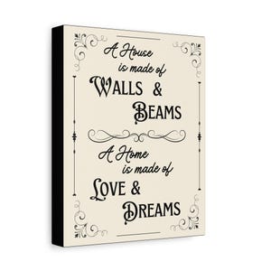Inspirational Quote Canvas Wall Art: Love and Dreams Home Decor