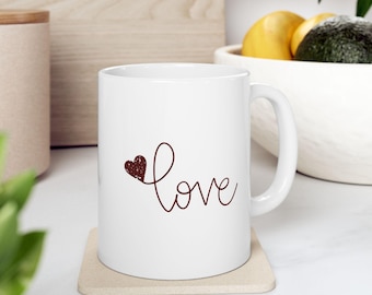 Heart Love Mug | Ceramic Coffee Cup