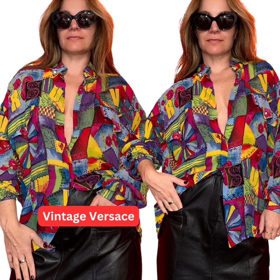 Versace Versus Vintage Rare Shirt by Versace Made in Italy Vintage 