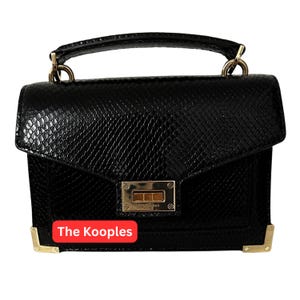 Kooples Black Leather Purse Emily Python The Kooples Handbag Made In Italy Purse Leather Gold Crossbody Bag Italian Designer Fall Mini Bag