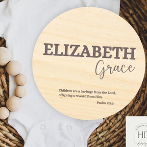 Custom Baby Name Announcement Sign: Engraved Wooden Nursery Plaque