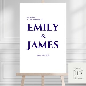 Plaque de bienvenue personnalisée pour mariage : élégante plaque en mousse personnalisée
