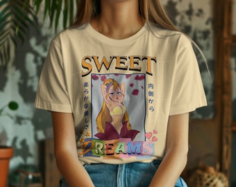 Sweet Dreams, Anime Style, Cute, Casual, Unisex Heavy Cotton Tee