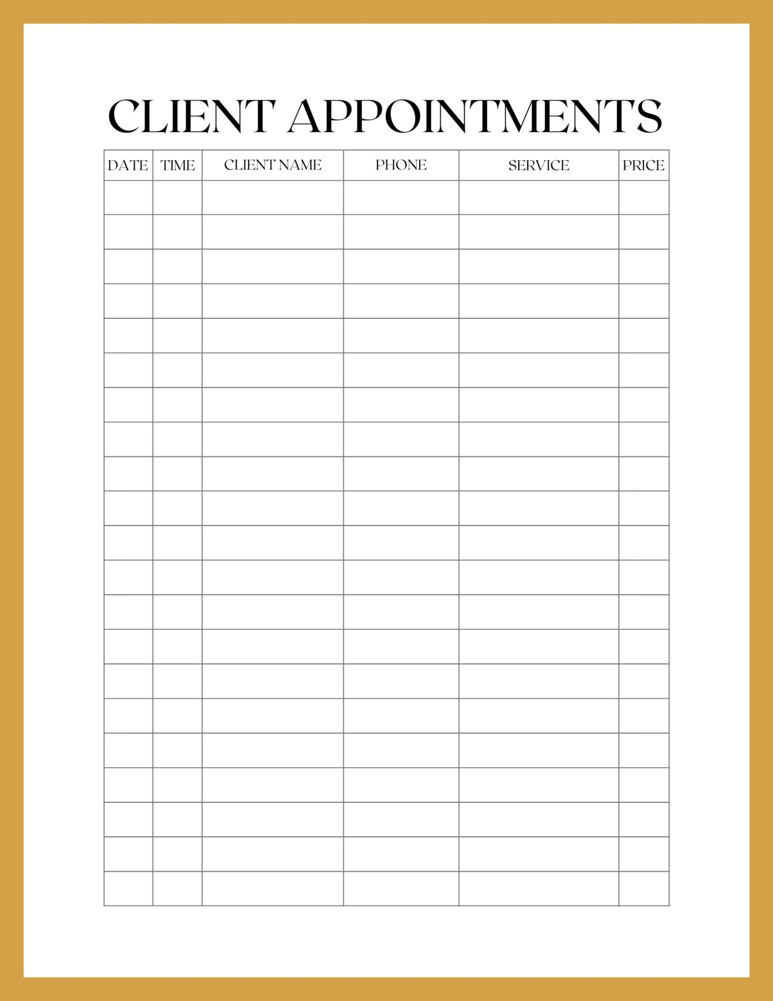 Profesional Gold Theme Hair Salon Appointment Book Record Etsy