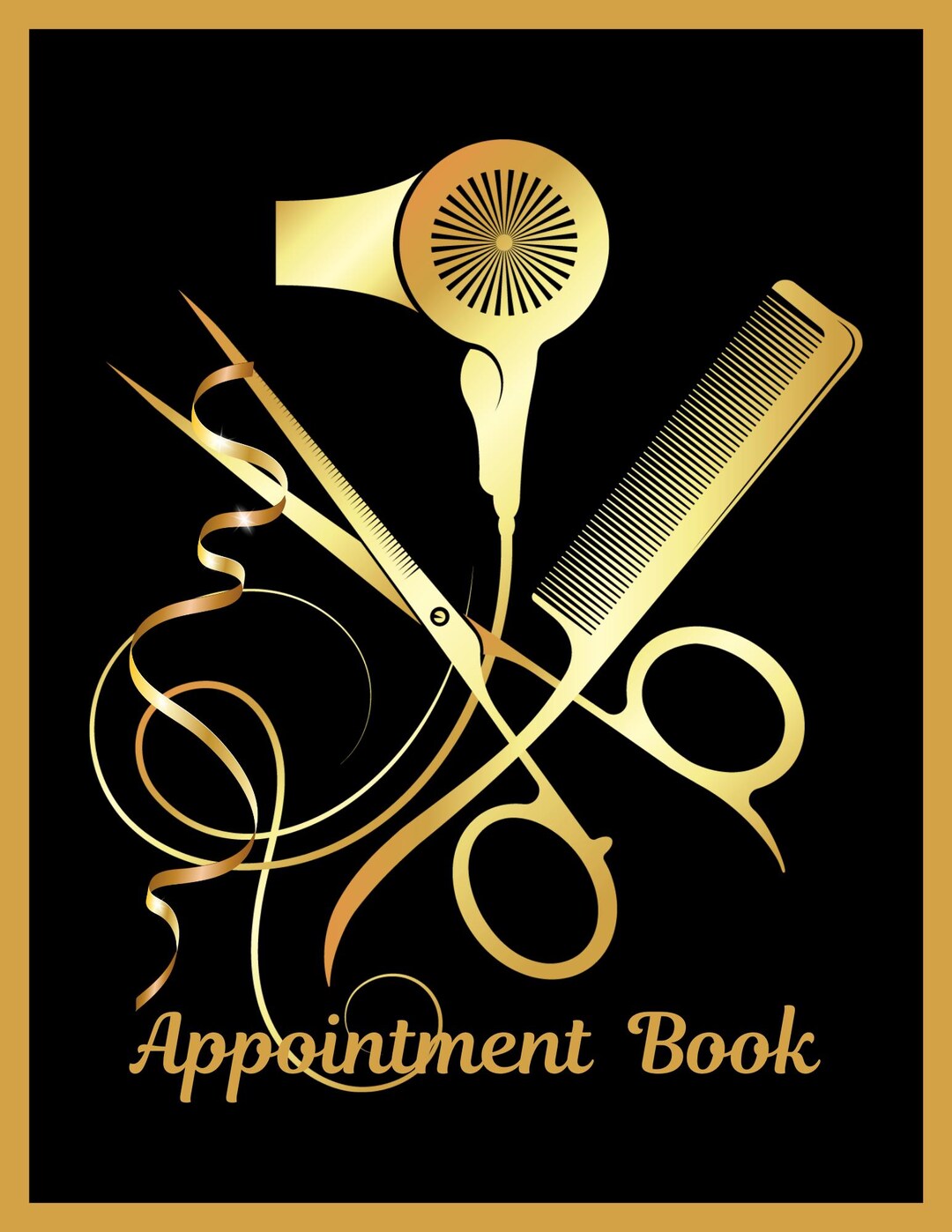 Profesional Gold Theme Hair Salon Appointment Book Record Etsy