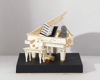 Grand Piano - DIY Paper Sculpture Kit - Papercutting / Paper Craft - Crafting Kit
