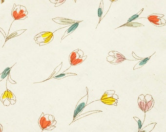 Classic Tulips on Japanese Cotton for Quilting, Sewing, Dressmaking