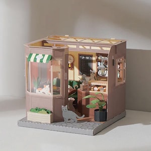 Kitty Cat Cafe - Miniatur-Skulptur-Kit zum Basteln