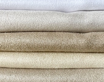 Ivory, Khaki, Beige Faux Suede Fabric / Microsuede Upholstery Fabric for Sewing, Crafting, Home Decor