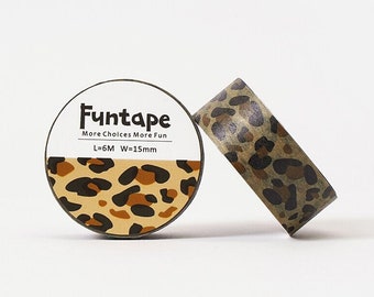 Masking Tape / Washi Tape / Deco Tape - 15mm - Leopard Animal Print - Paper Tape for Scrapbooking, Journaling and Card Making