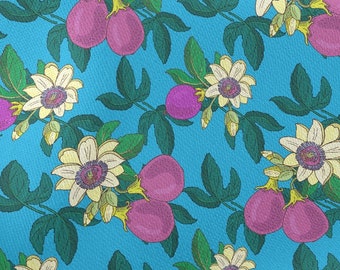 Eggplant and Flowers on Japanese Cotton Lawn, 58" Fabric for Sewing, Crafting, Dressmaking