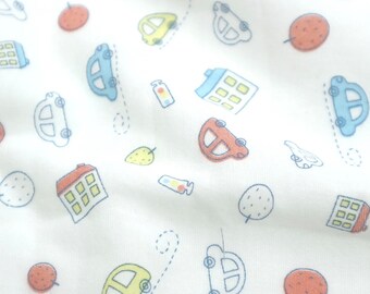 Cute Vehicles - 58" Double Gauze Fabric - Cotton for Baby Clothes and Accessories