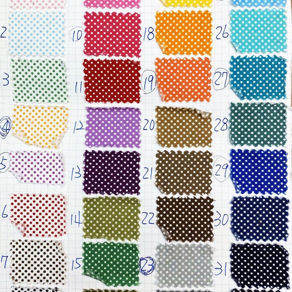 Pin Dots on Cotton - Tela japonesa de lunares - Elija entre 32 colores - Cuarto gordo y medio patio