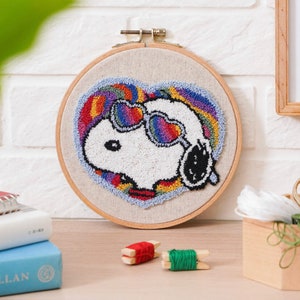 Kit de aguja de punzón para principiantes: kit de manualidades de Snoopy con licencia oficial
