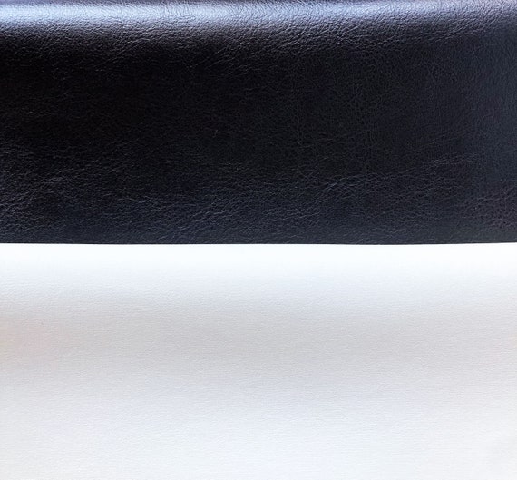 Matte Black or White Vegan Leather Fabric for Upholstery Faux